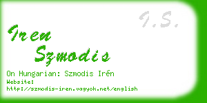 iren szmodis business card
